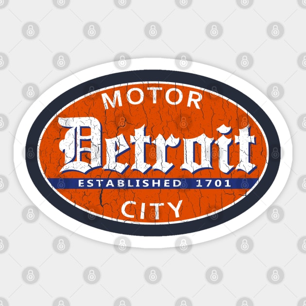 Vintage Detroit - Motor City Sticker by robotface